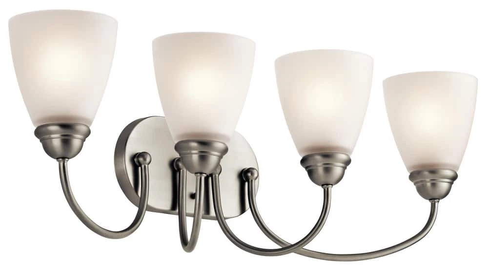 Hot Sale 𧨠Kichler Lighting Jolie 4-Light Bath Light in Brushed Nickel π 3 Hot Sale 𧨠Kichler Lighting Jolie 4-Light Bath Light in Brushed Nickel π