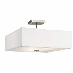 Buy ✔️ Kichler Lighting Shailene™ 75W 3-Light Medium E-26 Incandescent Semi-Flush Mount Ceiling Fixture in Brushed Nickel 🎁