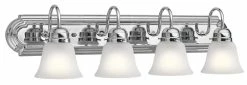 Discount ✔️ Kichler Lighting 400W 4-Light Medium E-26 Incandescent Bath Light in Polished Chrome ⌛