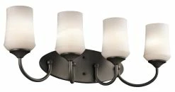 Promo 🎁 Kichler Lighting Aubrey 100W 4-Light Incandescent Vanity Fixture in Olde Bronze 🔔