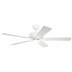 Cheap 🔔 Kichler Lighting Basics Pro Designer 52W 1-Light LED Ceiling Fan in Matte White 🔔