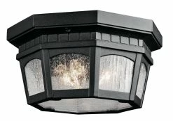 Top 10 💯 Kichler Lighting Courtyard 6-1/4 in. 3-Light Outdoor Flushmount Fixture in Textured Black ✔️