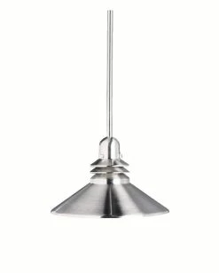 Best Pirce 🧨 Kichler Lighting Grenoble 150W 1-Light Medium Base Incandescent Mini Pendant in Brushed Nickel ⭐