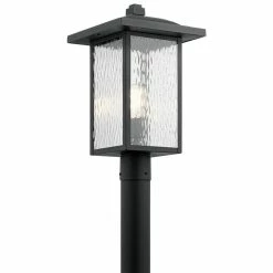 Brand new 🛒 Kichler Lighting Capanna 100W 1-Light Medium E-26 Incandescent Post Lamp in Textured Black 🤩