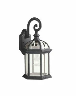 Hot Sale ⭐ Kichler Lighting Barrie 8 in. 100 W 1-Light Medium Wall Lantern in Black 👍