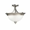 Brand new 🎉 Kichler Lighting Dover 14 x 15-1/4 in. 60 W 3-Light Medium Semi-Flush Mount Ceiling Fixture in Brushed Nickel 🥰 -Kichler Lighting shop Query 792