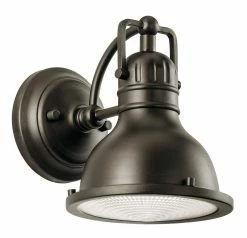 Hot Sale 👏 Kichler Lighting Hatteras Bay 8-3/4 in. 60W 1-Light Outdoor Wall Sconce with Fresnel Lens Glass in Olde Bronze 👏