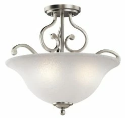 Buy 🔔 Kichler Lighting Camerena 100W 3-Light Medium Incandescent Ceiling Light in Brushed Nickel 🎉