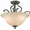 Coupon 😀 Kichler Lighting Camerena 14-1/2 in. 3-Light Semi-Flushmount Ceiling Light in Olde Bronze 🔥