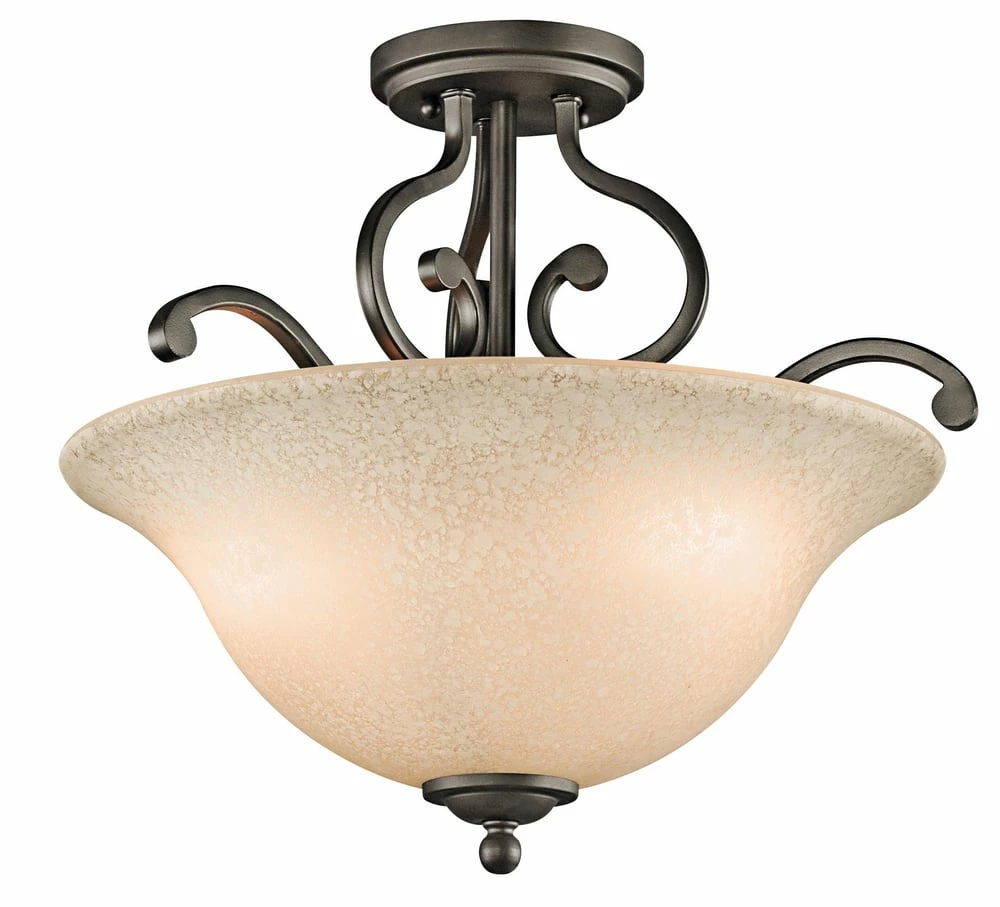 Coupon π Kichler Lighting Camerena 14-1/2 in. 3-Light Semi-Flushmount Ceiling Light in Olde Bronze π₯ 3 Coupon π Kichler Lighting Camerena 14-1/2 in. 3-Light Semi-Flushmount Ceiling Light in Olde Bronze π₯
