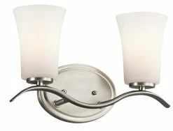 Coupon ✨ Kichler Lighting Armida 100W 2-Light Medium Bracket Fixture in Brushed Nickel ⭐