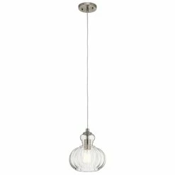 New 😉 Kichler Lighting Riviera 8-3/4 in. 75W 1-Light Medium E-26 Incandescent Pendant in Brushed Nickel ❤️
