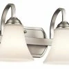 Brand new 👍 Kichler Lighting Keiran 2-Light Bath Light in Brushed Nickel 😍 -Kichler Lighting shop Query 825