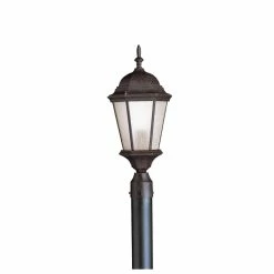 Discount 🥰 Kichler Lighting Madison 22-3/4 x 9-1/2 in. 1-Light Outdoor Post Mount in Tannery Bronze 🎁