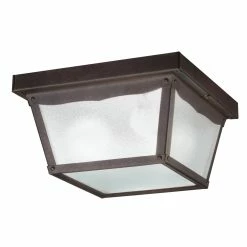 Best Sale 👏 Kichler Lighting 5-1/4 x 9-1/4 in. 60 W 2-Light Medium Outdoor Semi-Flush Mount Ceiling Fixture in Tannery Bronze 🧨