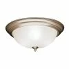 Outlet 🥰 Kichler Lighting Hastings 6-1/4 x 15-1/4 in. 60 W 3-Light Incandescent Medium Flush Mount Ceiling Fixture in Brushed Nickel 😀 -Kichler Lighting shop Query 84