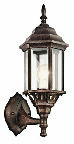 New 🥰 Kichler Lighting Chesapeake 100W 1-Light Outdoor Wall Light in Tannery Bronze 🎁