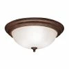 Best reviews of ✔️ Kichler Lighting Hastings 6-1/4 x 15-1/4 in. 60 W 3-Light Incandescent Medium Flush Mount Ceiling Fixture in Tannery Bronze 🌟 -Kichler Lighting shop Query 85