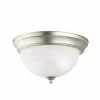 Best deal ⭐ Kichler Lighting 6-1/2 x 11-1/4 in. 60 W 2-Light Medium Flush Mount Ceiling Fixture in Brushed Nickel ✨ -Kichler Lighting shop Query 852