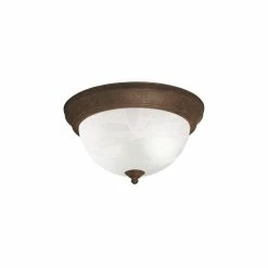 Outlet 🔔 Kichler Lighting 6-1/2 x 11-1/4 in. 60 W 2-Light Medium Flush Mount Ceiling Fixture in Tannery Bronze ❤️