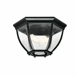 Discount 😍 Kichler Lighting Townhouse 7 in. 2-Light Outdoor Flushmount Fixture in Black 🌟
