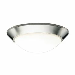 Best deal 🥰 Kichler Lighting Ceiling Space 75 W 2-Light Medium Flush Mount Ceiling Fixture in Brushed Nickel 😀