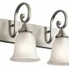 Deals 🧨 Kichler Lighting Monroe 100W 2-Light Medium Base Vanity Light in Brushed Nickel 🤩 -Kichler Lighting shop Query 869