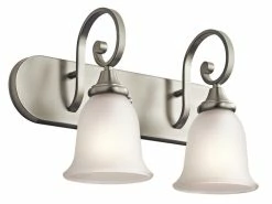Deals 🧨 Kichler Lighting Monroe 100W 2-Light Medium Base Vanity Light in Brushed Nickel 🤩