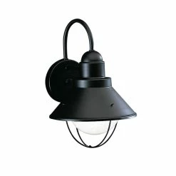 Cheap 🧨 Kichler Lighting Seaside 12 in. 100 W 1-Light Medium Lantern in Black ❤️