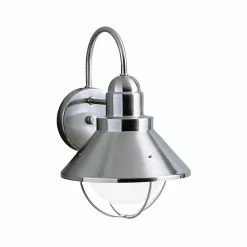 Hot Sale 🥰 Kichler Lighting Seaside 12 in. 100 W 1-Light Medium Lantern in Brushed Nickel 💯