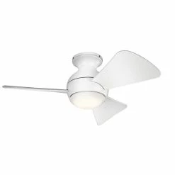 Best Pirce 🛒 Kichler Lighting Sola 67W 3-Blade Ceiling Fan in Matte White 😀