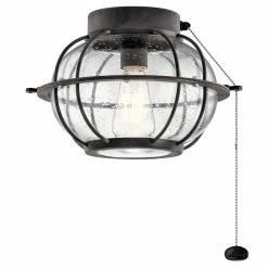 Discount ❤️ Kichler Lighting Bridge Point 7W 1-Light Medium E-26 LED Ceiling Fan Light Kit in Weathered Zinc ❤️