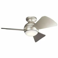 Coupon ✨ Kichler Lighting Sola 67W 3-Blade Ceiling Fan with 34 in. Blade Span in Brushed Nickel 💯