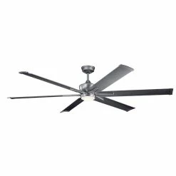 Deals 😉 Kichler Lighting Szeplo Patio 17W 6-Blade LED Ceiling Fan with 80 in. Blade Span in Weathered Steel Powder 🧥 Coat 🥰