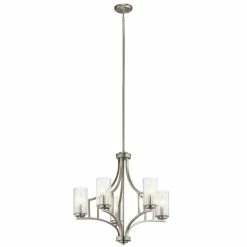 Deals 🎁 Kichler Lighting Vara 60W 5-Light Candelabra E-12 Incandescent Chandelier in Brushed Nickel 😍