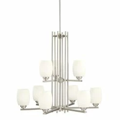 Best reviews of ✨ Kichler Lighting Eileen 28-1/4 in. 100W 9-Light Medium E-26 Ceiling Mount Chandelier in Brushed Nickel 💯
