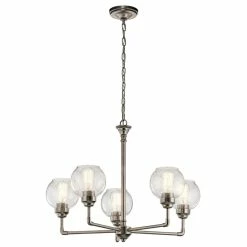 Coupon 🎁 Kichler Lighting Niles 60W 5-Light Medium E-26 Incandescent Chandelier in Antique Pewter ⭐
