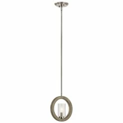 New 🎁 Kichler Lighting Grand Bank™ 60W 1-Light Candelabra E-12 Incandescent Pendant in Distressed Antique Grey 😀